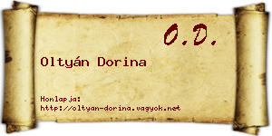Oltyán Dorina névjegykártya